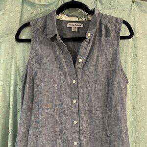 Tommy Bahama sleeveless linen shirt dress